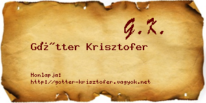 Götter Krisztofer névjegykártya